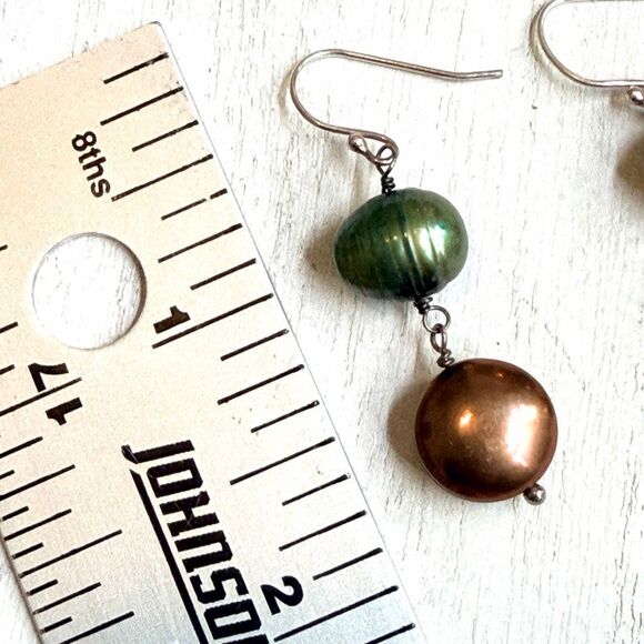 Sterling Silver Freshwater Pearl Drop Earrings - Picture 6 of 7